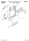 FRAME AND CONSOLE Diagram and Parts List for DU800CWDQ4  Whirlpool Dishwasher