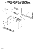 CABINET AND INSTALLATION PARTS Diagram and Parts List for MH1170XSB0  Whirlpool Microwave