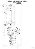 BRAKE AND DRIVE TUBE PARTS Diagram and Parts List for 2DLXR7244MQ0  Whirlpool Washer