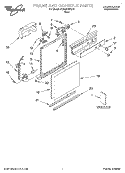 FRAME & CONSOLE, LITERATURE Diagram and Parts List for DU800DWGU2  Whirlpool Dishwasher
