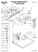 TOP AND CONSOLE PARTS Diagram and Parts List for LGR7648PT1  Whirlpool Dryer