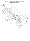 DRYER FRONT PANEL AND DOOR Diagram and Parts List for LTG5243DQ1  Whirlpool Washer Dryer Combo