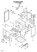 CHASSIS PARTS Diagram and Parts List for IRE82302  Inglis Range