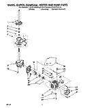 BRAKE, CLUTCH, GEARCASE, MOTOR & PUMP Diagram and Parts List for LSV5132AN0  Whirlpool Washer