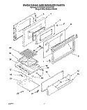 OVEN DOOR AND BROILER Diagram and Parts List for SF318PEWZ1  Whirlpool Range