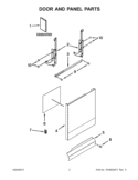 DOOR AND PANEL PARTS Diagram and Parts List for ADB1400PYB2  Whirlpool Dishwasher