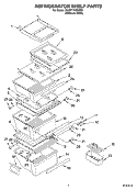 REFRIGERATOR SHELF Diagram and Parts List for 3XART745GW02  Whirlpool Refrigerator