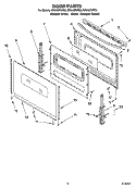 DOOR PARTS, OPTIONAL PARTS Diagram and Parts List for RF315PXPQ3  Whirlpool Range