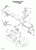 DISPENSER FRONT PARTS Diagram and Parts List for GS5SVAXVB01  Whirlpool Refrigerator