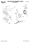 AIR FLOW AND CONTROL PARTS Diagram and Parts List for AD35DSS0  Whirlpool Dehumidifier