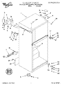CABINET Diagram and Parts List for 3VET16GKFW02  Whirlpool Refrigerator