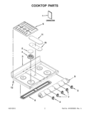 COOKTOP PARTS Diagram and Parts List for GGG390LXB04  Whirlpool Range
