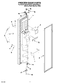 FREEZER DOOR PARTS Diagram and Parts List for KSRG25FKST18  KitchenAid Refrigerator
