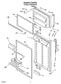 DOOR PARTS Diagram and Parts List for ET8CHEXSQ00  Whirlpool Refrigerator