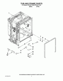 TUB AND FRAME PARTS Diagram and Parts List for DP1040XTXB3  Whirlpool Dishwasher