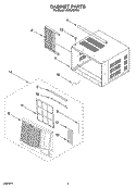 CABINET PARTS Diagram and Parts List for ACQ249PS0  Whirlpool Air Conditioner