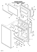 DOOR Diagram and Parts List for ET1MTKXKT02  Whirlpool Refrigerator
