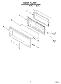 DOOR PARTS Diagram and Parts List for MHE14XMQ0  Roper Microwave
