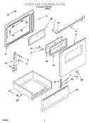 DOOR AND DRAWER PARTS Diagram and Parts List for REE32302  Roper Range