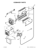ICEMAKER PARTS Diagram and Parts List for IK8RXDGMXW01  Whirlpool Refrigerator