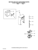 MOTOR AND ICE CONTAINER PARTS Diagram and Parts List for GSC25C4EYB02  Whirlpool Refrigerator