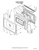 DOOR PARTS Diagram and Parts List for IVP33801  Inglis Range