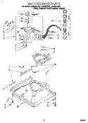 MACHINE BASE Diagram and Parts List for LLR8233DZ0  Whirlpool Washer