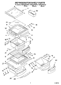 REFRIGERATOR SHELF Diagram and Parts List for KSBS25FKBL01  KitchenAid Refrigerator