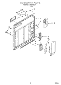 INNER DOOR Diagram and Parts List for RUD3006DB2  Roper Dishwasher