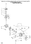 BRAKE, CLUTCH, GEARCASE, MOTOR & PUMP Diagram and Parts List for LSC8244DZ0  Whirlpool Washer