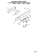 CONTROL PANEL PARTS Diagram and Parts List for GU1200XTLB0  Whirlpool Dishwasher