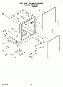TUB AND FRAME PARTS Diagram and Parts List for KUDL03FVSS0  KitchenAid Dishwasher