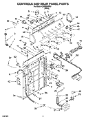 CONTROLS AND REAR PANEL PARTS Diagram and Parts List for CAWS966RQ1  Crosley Washer