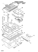 SHELF Diagram and Parts List for ET19RKXGT03  Whirlpool Refrigerator