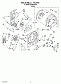 BULKHEAD PARTS Diagram and Parts List for YEED4400WQ0  Whirlpool Dryer