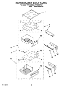 REFRIGERATOR SHELF PARTS Diagram and Parts List for KSSO48QTX00  KitchenAid Refrigerator