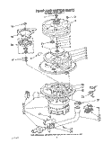 PUMP AND MOTOR Diagram and Parts List for 4KUDA220T1  KitchenAid Dishwasher
