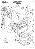 CABINET PARTS Diagram and Parts List for WED5530SQ0  Whirlpool Dryer
