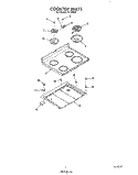 COOK TOP Diagram and Parts List for F5108^0  Whirlpool Range