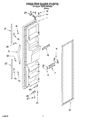 FREEZER DOOR PARTS Diagram and Parts List for 7ED0GTQXKQ02  Whirlpool Refrigerator