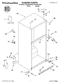 CABINET, LITERATURE Diagram and Parts List for KTRP19KKWH00  KitchenAid Refrigerator