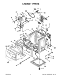 CABINET PARTS Diagram and Parts List for YWED8600YW2  Whirlpool Dryer