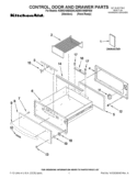 CONTROL, DOOR AND DRAWER PARTS Diagram and Parts List for KEWS105BPA00  KitchenAid Warming Drawer