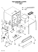 TUB ASSEMBLY PARTS Diagram and Parts List for IUD4000RQ3  Whirlpool Dishwasher