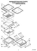 REFRIGERATOR SHELF PARTS Diagram and Parts List for EC3JHAXRL13  Whirlpool Refrigerator