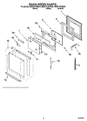 OVEN DOOR PARTS Diagram and Parts List for KEBC147KSS05  KitchenAid Range