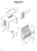 CABINET Diagram and Parts List for ACM122XK01  Whirlpool Air Conditioner