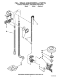FILL, DRAIN AND OVERFILL PARTS Diagram and Parts List for KUDC10IXSS6  KitchenAid Dishwasher
