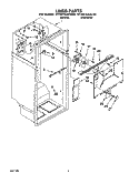 LINER Diagram and Parts List for RT20CKXAW00  Roper Refrigerator