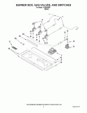 BURNER BOX, GAS VALVES, AND SWITCHES Diagram and Parts List for ICS500WB0  Whirlpool Cooktop